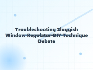 The Sluggish Window Regulator Debate: Diy or Pro?